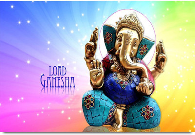 

Aabhaas Ganesha Wall Poster Fine Art Print(12 inch X 18 inch, Rolled)