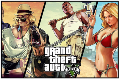 

Aabhaas GTA - GrATHAND Theft Auto Wall Poster Fine Art Print(12 inch X 18 inch, Rolled)