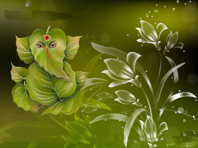 Aabhaas Ganesha Wall Poster Fine Art Print(12 inch X 18 inch, Rolled)