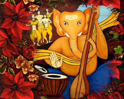 

Aabhaas Ganesha Wall Poster Fine Art Print(12 inch X 18 inch, Rolled)