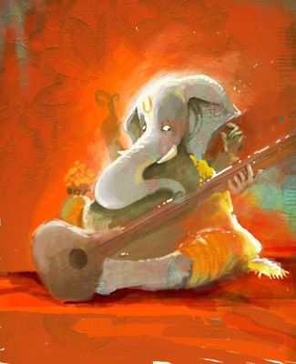 

Aabhaas Ganesha Wall Poster Fine Art Print(12 inch X 18 inch, Rolled)