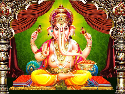 

Aabhaas Ganesha Wall Poster Fine Art Print(12 inch X 18 inch, Rolled)