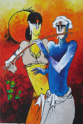 

Aabhaas Radha Krishna Wall Poster Fine Art Print(12 inch X 18 inch, Rolled)