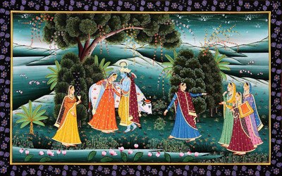 

Aabhaas Radha Krishna Wall Poster Fine Art Print(12 inch X 18 inch, Rolled)