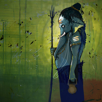 

Aabhaas Ganesha Wall Poster Fine Art Print(12 inch X 18 inch, Rolled)