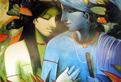 

Aabhaas Radha Krishna Wall Poster Fine Art Print(12 inch X 18 inch, Rolled)