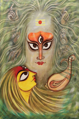 

Aabhaas Shiva Parvathi Wall Poster Fine Art Print(12 inch X 18 inch, Rolled)