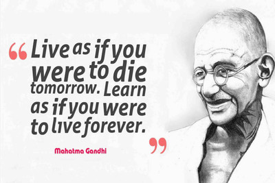 

Aabhaas Mahatma Gandhi Wall Poster Fine Art Print(12 inch X 18 inch, Rolled)