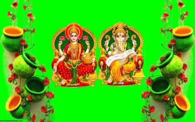 

Aabhaas Lakshmi Ganesh Wall Poster Fine Art Print(12 inch X 18 inch, Rolled)