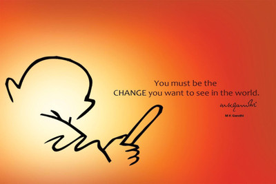 

Aabhaas Mahatma Gandhi Wall Poster Fine Art Print(12 inch X 18 inch, Rolled)