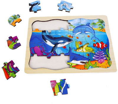 

Miss & Chief Pack of One 3D Wooden 24 PCS Jigsaw Puzzle Learning Toy for Kids with Beautiful Themes(24 Pieces)