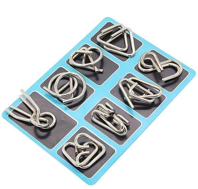 

ST Creation Metal Wire Puzzle IQ Mind Brain Teaser Interlocking Games Set-Educational for All Age Group-(8 Pieces)(8 Pieces)