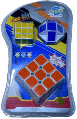 

ETOILE Multicolor smoothest high Speed stickerless Brainstorming Cube 3x3x3 Cube with two cube(3 Pieces)