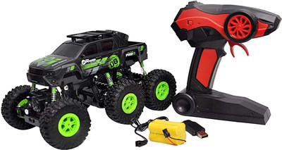 

Toyshine 6 Wheel Rock Crawler Remote Control Car, Monster Truck, Rechargeable { GREEN }(Multicolor)