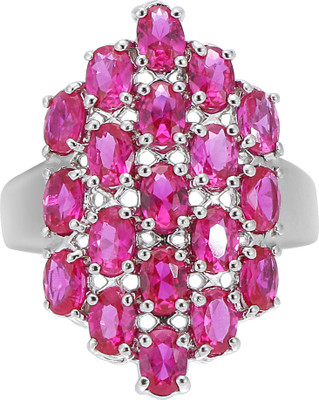 Sanoka 92.5 Sterling Silver Silver Spinel Silver Plated Ring