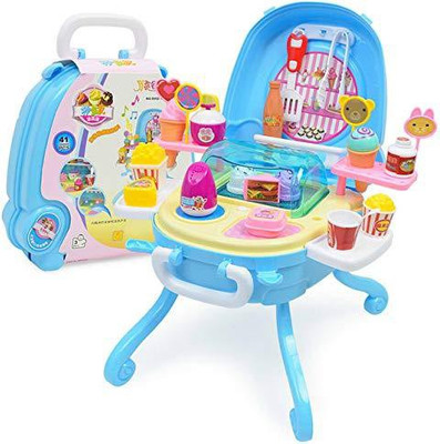 

DD RETAIL Ice Cream Playset (40pcs) in Foldable Stool For Kids