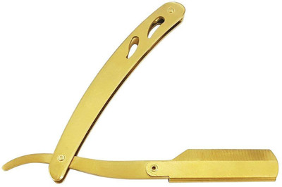 

AASA Professional Barber Straight Edge Shaving Razor for Men, Golden, 25 Gram, Pack of 1