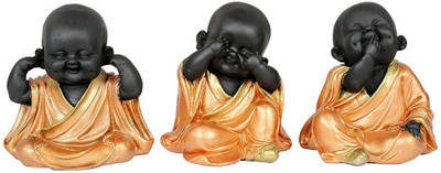 Vinayak Creations Decorative Showpiece  -  14 cm(Polyresin, Black, Gold)