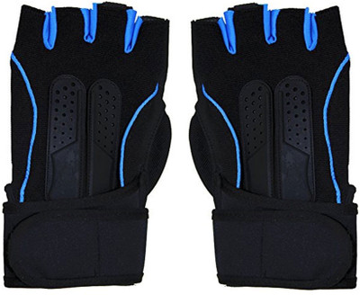 

AllExtreme Half Finger Bike Gloves Large Breathable with Microfiber Leather, Anti-slip Gloves Gym & Fitness Gloves (, Blue, Bue