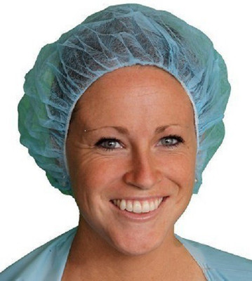 

A2Z Disposable Elastic Bouffant Cap - 100 Pcs (Non Woven) (Blue) Surgical Head Cap(Disposable)