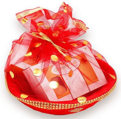 

Ghasitaram Gifts Lohri Sweets- Revadi and Gachak in Red Potli(400 g, Box)