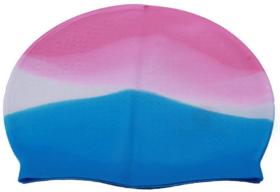 

THE MORNING PLAY KIDS AND ADULT FREE SIZE High Quality Silicone Swimming PINK AND BLUE Swimming Cap(Multicolor, Pack of 1)