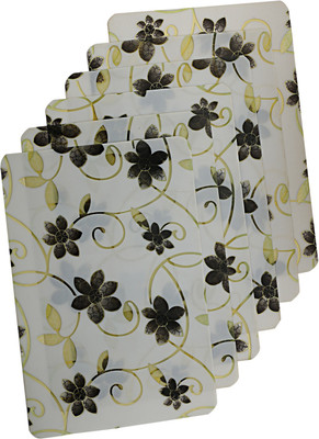 KUBER INDUSTRIES Rectangular Pack of 6 Table Placemat(White, PVC (Polyvinyl Chloride))