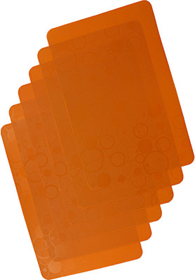 KUBER INDUSTRIES Rectangular Pack of 6 Table Placemat(Orange, PVC (Polyvinyl Chloride))