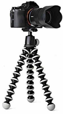 

GADGET TREE Best buy new arrival fully flexible Portable & Foldable Camera & Mobile Tripod with Mobile Clip Holder Bracket Fully Flexible Mount Cum Tripod Stand with Three-Dimensional Head & Quick Release R2 Plate Gorilla Tripod 10" - DSLR , Smartphone & 