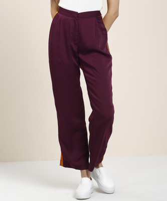 Tokyo Talkies Regular Fit Women Purple Trousers