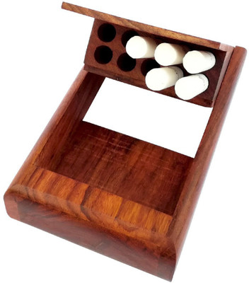 

rjd_traders Wooden Pocket Case Holder Stand Hand Carved Brass Flower Handicraft ITS A MULTIPURPOSE BOX Vanity Box(Brown)