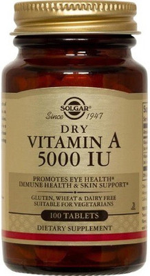 

Solgar Dry Vitamin A 5000 IU 100 Tablets(100 No)