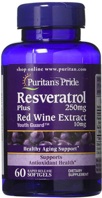 Puritan's Pride Resveratrol 250 mg-60 Softgels(60 No)