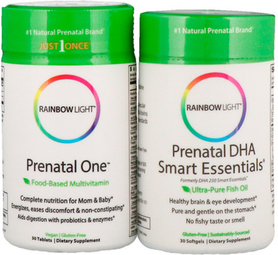 

Rainbow Light Prenatal One plus Prenatal DHA Smart Essentials 30 Tablets + 30 Softgels(60 No)