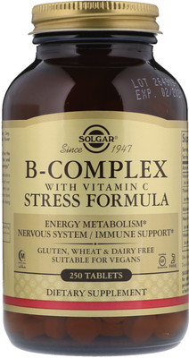 

Solgar - B-Complex with Vitamin C, 250 Stress Formula Tablets(250 No)