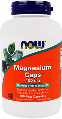 

Now Foods NOW Magnesium Caps -- 400 mg - 180 Veg Capsules(180 No)