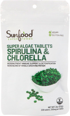 

Sunfood Spirulina & Chlorella Super Algae Tablets 250 mg 228 Tablets(228 No)