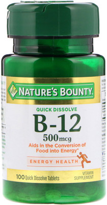 Nature's Bounty Vitamin B-12 500 Mcg, 100 Count(100 No)