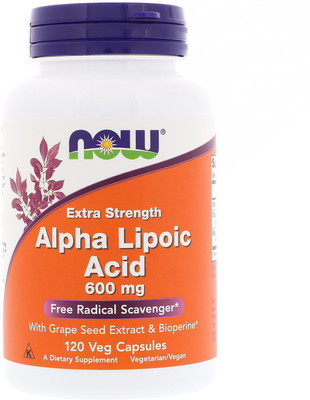 

Now Foods Alpha Lipoic Acid Extra Strength 600 mg 120 Veg Capsules(120 No)