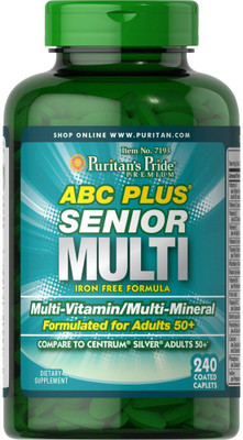 

Puritan's Pride ABC Plus Senior Multivitamin Multi-Mineral Formula-240 Caplets(240 No)