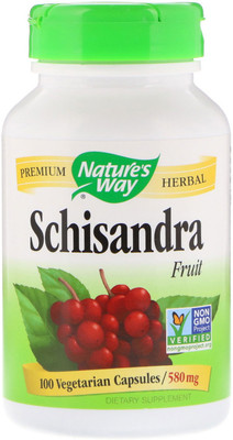 Nature's Way Schisandra Fruit -- 580 mg - 100 Vegetarian Capsules(100 No)