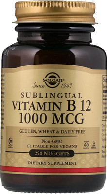 

Solgar Sublingual Vitamin B12 1000 mcg 250 Nuggets(250 No)