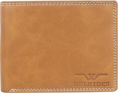 WELHIDES Men Casual Tan Artificial Leather Wallet(7 Card Slots)