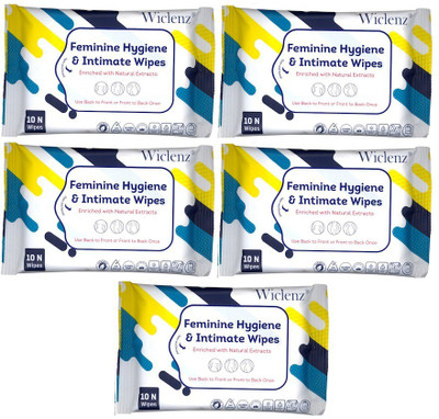 

Wiclenz Femine Hygiene & Intimate Wipes - Pack of 10 Wipes - Pack of 5 Intimate Wipes(310 g, Pack of 10)