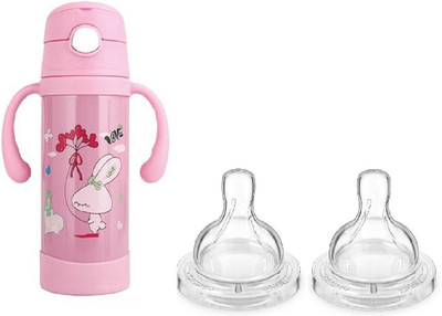 

Teeny Weeny Baby Feeding Bottle - 220ml - With Normal Flow Baby Nipples 2pcs Combo - 220 ml(Pink)