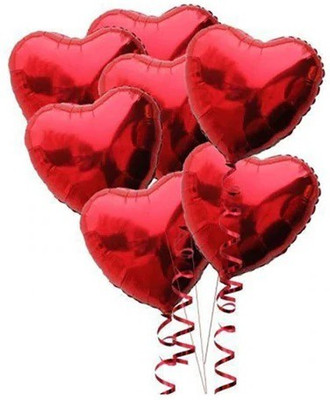 

BashNSplash Solid 18" Heart Foil Balloon Red (PACK OF 5) Balloon(Red, Pack of 5)