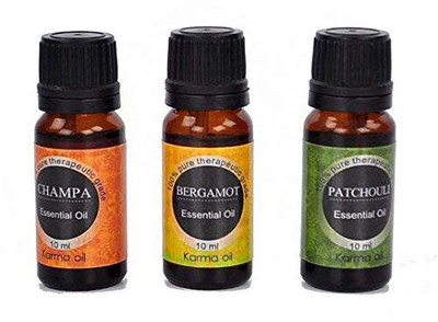 

Karma Set of 3, 100% Pure Therapeutic Essential Oils Champa Bergamot Patchouli Essential Oil 10ml(10 ml)