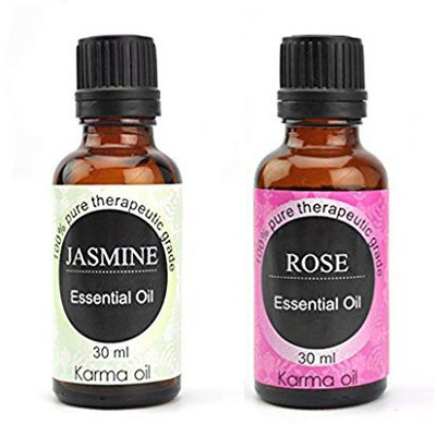 

Karma 100% Pure Therapeutic Grade Undiluted Essential Oils in Bottles-Rose Oil,Jasmine Essential Oil 30 ml(10 ml)