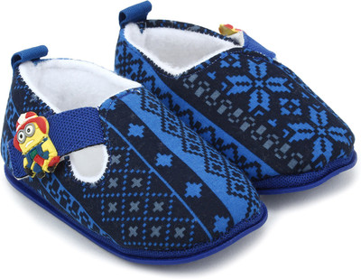 

Superminis Baby Boys Ethnic Print Thick Base Booties/ Shoes Booties(Toe to Heel Length - 11 cm Dark Blue)