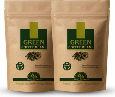 

Herb Essential Green Coffee Beans Unroasted & Decaffeinated Arabica Coffee for Weight Loss (200g) Instant Coffee 200 g(Pack of 2)